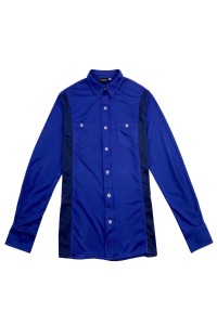 大量訂做長袖恤衫 設計撞色款長袖恤衫 自訂修身款長袖恤衫生產商 針織 薄身 R252 